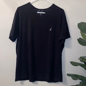 Nautica men’s black V neck tee shirt size XL
